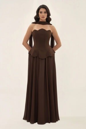 فستان كورسيه كريب