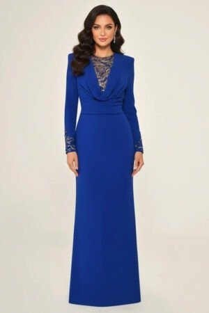 فستان كريب موحد اللون