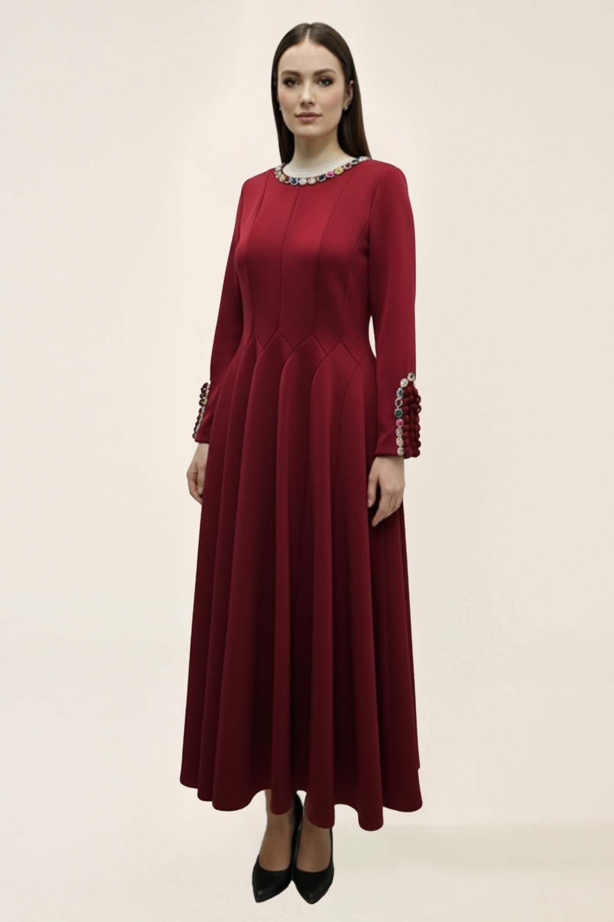 فستان أنيق بأكمام طويلة - الصورة 3